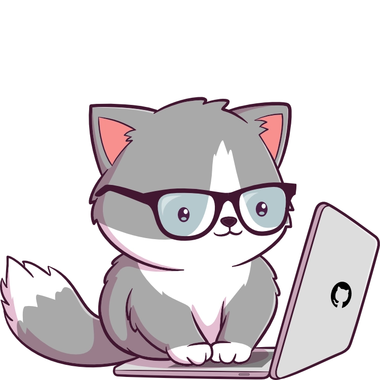 Link to GitHub in the form of a cat. Painted by Alice Alexandra Moore.